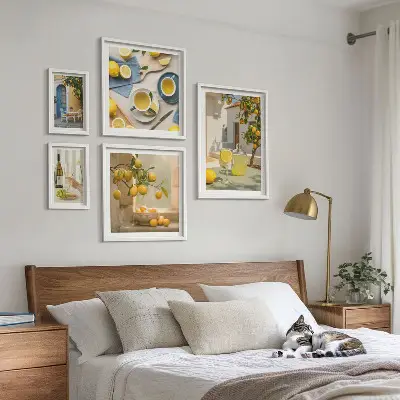 Bildergalerie-Set für die Wand mit rustikalem Zitronenmotiv für die Küche