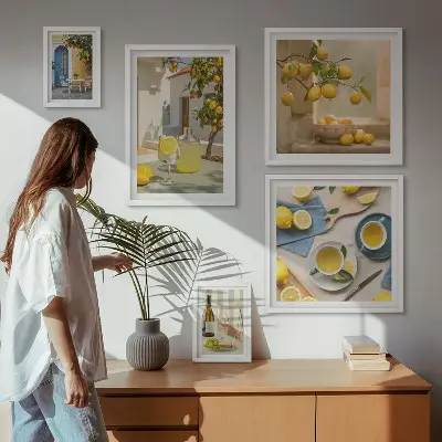 Bildergalerie-Set für die Wand mit rustikalem Zitronenmotiv für die Küche