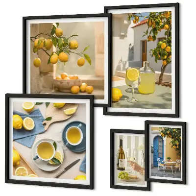 Bildergalerie-Set für die Wand mit rustikalem Zitronenmotiv für die Küche