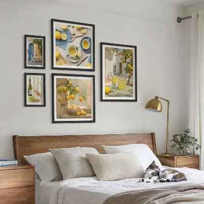 Bildergalerie-Set für die Wand mit rustikalem Zitronenmotiv für die Küche