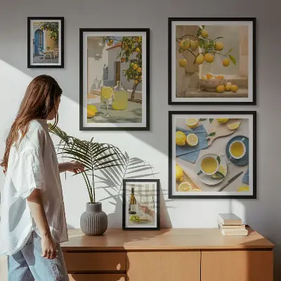 Bildergalerie-Set für die Wand mit rustikalem Zitronenmotiv für die Küche