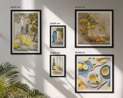 Bildergalerie-Set für die Wand mit rustikalem Zitronenmotiv für die Küche