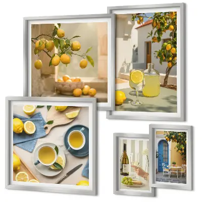 Bildergalerie-Set für die Wand mit rustikalem Zitronenmotiv für die Küche