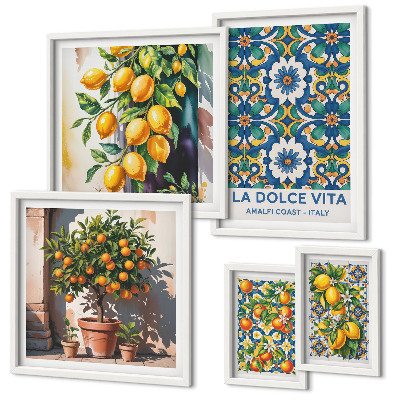 Modernes wandbilder-set Dekorationen im italienischen Zitrusstil (Amalfi-Stil)