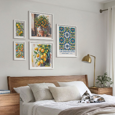 Modernes wandbilder-set Dekorationen im italienischen Zitrusstil (Amalfi-Stil)