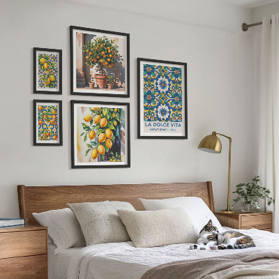 Modernes wandbilder-set Dekorationen im italienischen Zitrusstil (Amalfi-Stil)