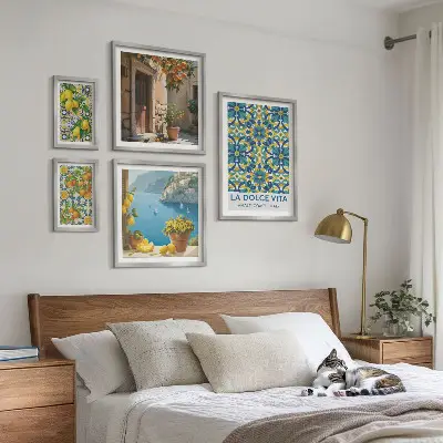 Bilderset fürs Sofa mit italienischen Amalfi-Zitrusblüten