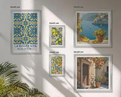 Bilderset fürs Sofa mit italienischen Amalfi-Zitrusblüten