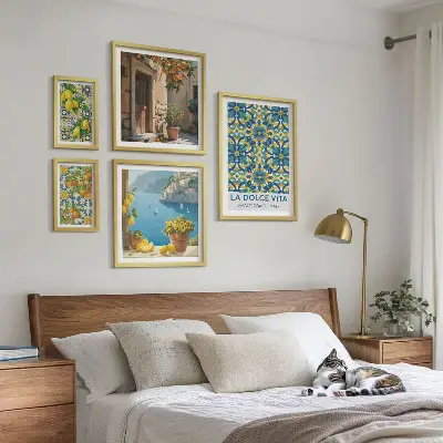 Bilderset fürs Sofa mit italienischen Amalfi-Zitrusblüten