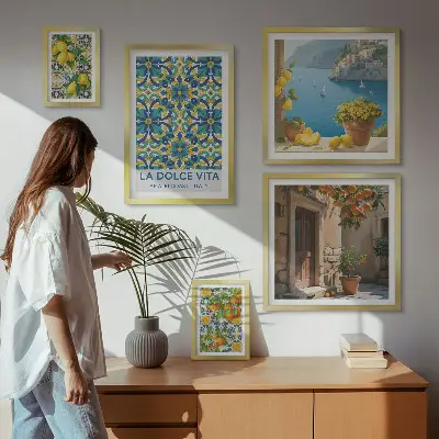 Bilderset fürs Sofa mit italienischen Amalfi-Zitrusblüten