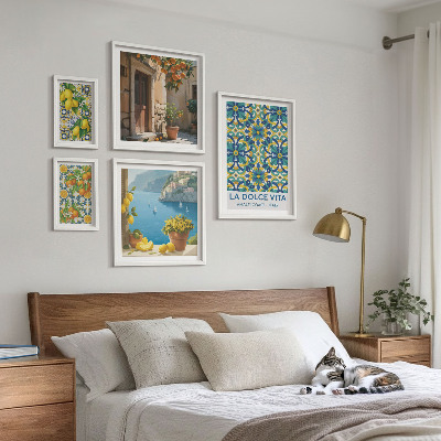 Bilderset fürs sofa Italienische Amalfi-Zitrusblüten