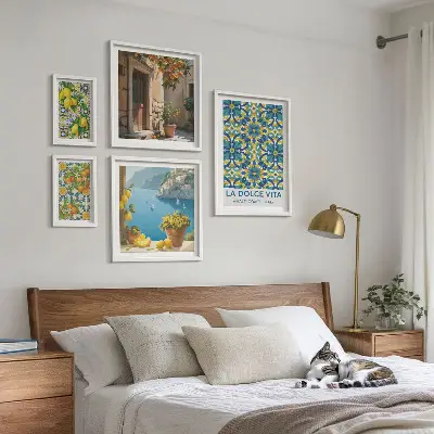 Bilderset fürs Sofa mit italienischen Amalfi-Zitrusblüten