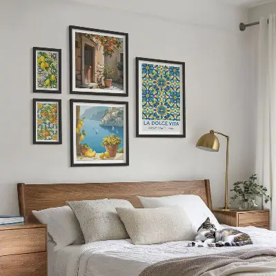 Bilderset fürs Sofa mit italienischen Amalfi-Zitrusblüten