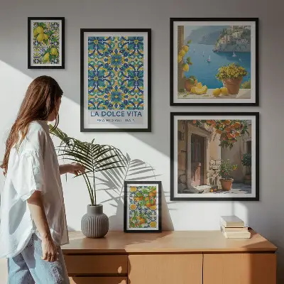 Bilderset fürs Sofa mit italienischen Amalfi-Zitrusblüten