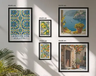 Bilderset fürs Sofa mit italienischen Amalfi-Zitrusblüten