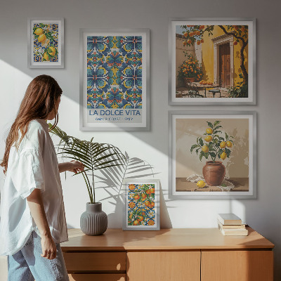 Bildergalerie-set für die wand Italienische Zitrusfrüchte im mediterranen Stil