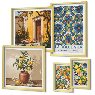 Bildergalerie-set für die wand Italienische Zitrusfrüchte im mediterranen Stil