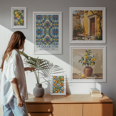 Bildergalerie-set für die wand Italienische Zitrusfrüchte im mediterranen Stil