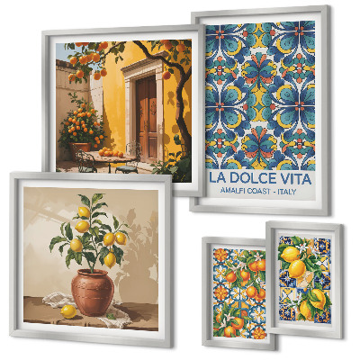 Bildergalerie-set für die wand Italienische Zitrusfrüchte im mediterranen Stil