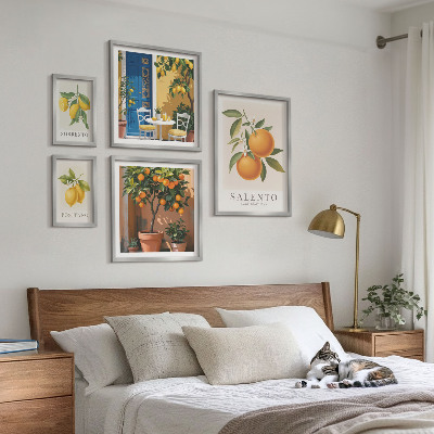Modernes wandbilder-set Rustikaler italienischer Stil mit fruchtigen Elementen