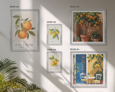 Modernes wandbilder-set Rustikaler italienischer Stil mit fruchtigen Elementen
