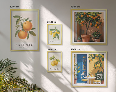 Modernes wandbilder-set Rustikaler italienischer Stil mit fruchtigen Elementen