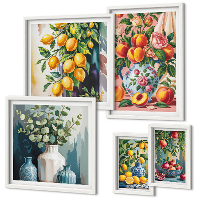 Bilderset fürs sofa Fruchtig-florale Kompositionen