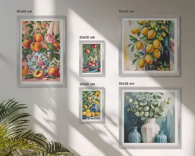 Bilderset fürs Sofa mit fruchtig floralen Kompositionen