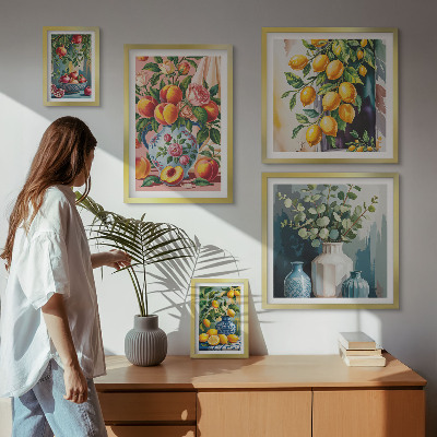 Bilderset fürs sofa Fruchtig-florale Kompositionen