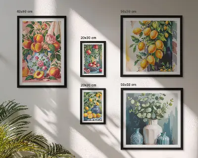 Bilderset fürs Sofa mit fruchtig floralen Kompositionen