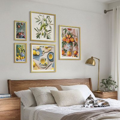 Bildergalerie-set für die wand rustikale Dekoration mit Früchten und Blumen