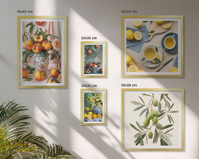 Bildergalerie-set für die wand rustikale Dekoration mit Früchten und Blumen