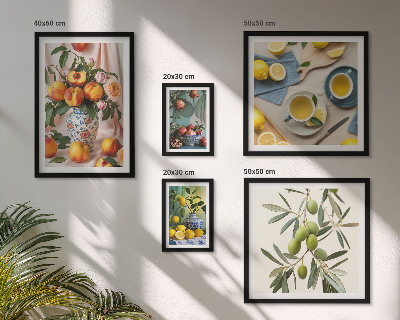 Bildergalerie-set für die wand rustikale Dekoration mit Früchten und Blumen