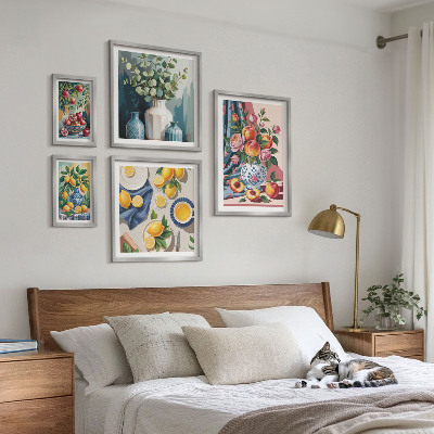 Modernes wandbilder-set Blumen-Frucht-Kompositionen