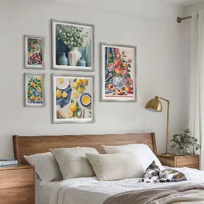 Wandbilder-Set Blumen und Früchte moderne Kompositionen