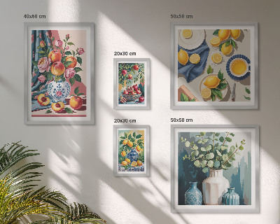 Modernes wandbilder-set Blumen-Frucht-Kompositionen