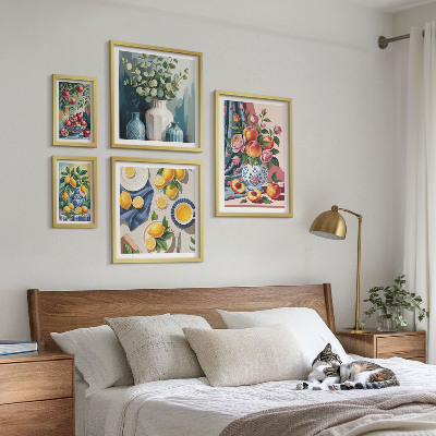 Modernes wandbilder-set Blumen-Frucht-Kompositionen