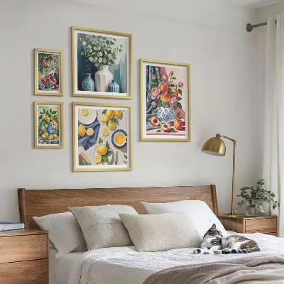 Wandbilder-Set Blumen und Früchte moderne Kompositionen