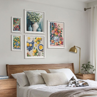 Modernes wandbilder-set Blumen-Frucht-Kompositionen