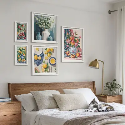 Wandbilder-Set Blumen und Früchte moderne Kompositionen