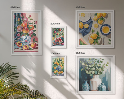 Modernes wandbilder-set Blumen-Frucht-Kompositionen
