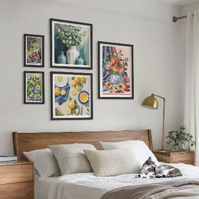 Wandbilder-Set Blumen und Früchte moderne Kompositionen