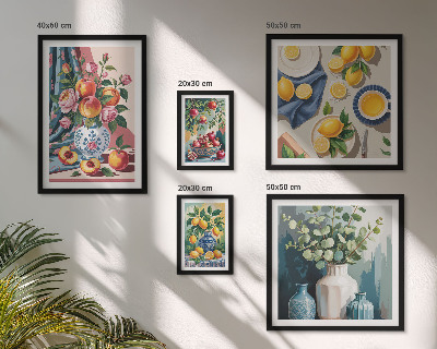 Modernes wandbilder-set Blumen-Frucht-Kompositionen