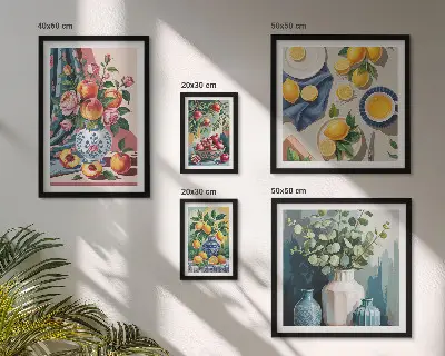 Wandbilder-Set Blumen und Früchte moderne Kompositionen