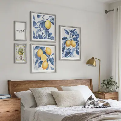 Bildergalerien-Set für die Wand mit rustikalen Zitronenakzenten