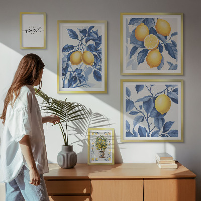 Bildergalerie-set für die wand rustikale Zitronenakzente