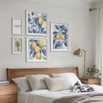 Bildergalerien-Set für die Wand mit rustikalen Zitronenakzenten