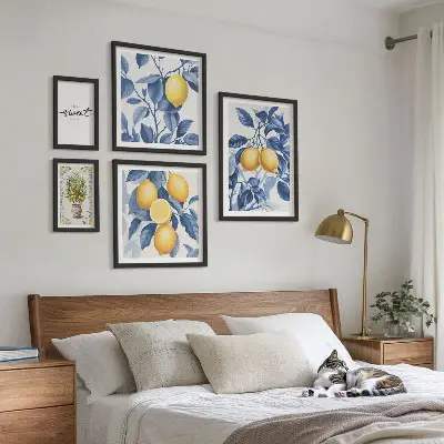 Bildergalerien-Set für die Wand mit rustikalen Zitronenakzenten