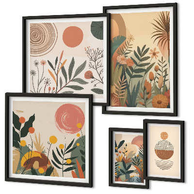 Modernes wandbilder-set Abstrakte Boho-Pflanzenmotive