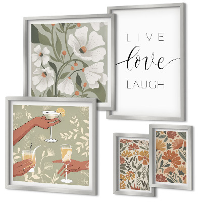 Modernes wandbilder-set Stilvolle florale Grafik-Slogans